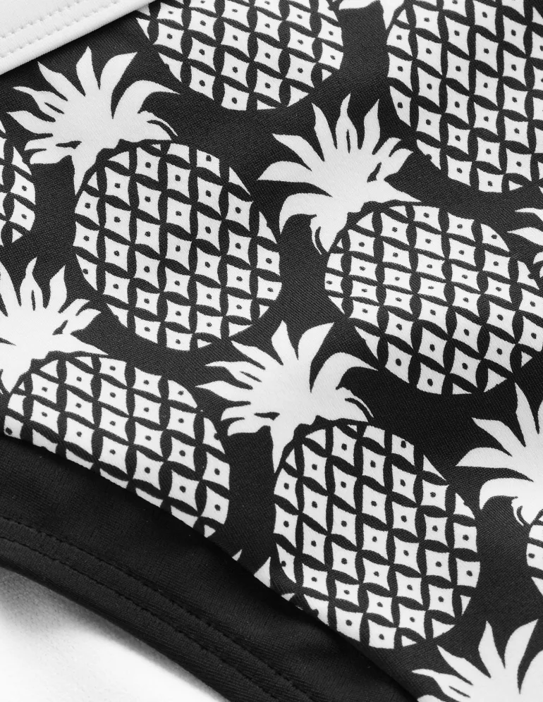 Santorini Bikini Bottoms-Black, Pineapple Geo-Boden Fashion