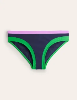 Santorini Bikini Bottoms-Navy/ Green Colourblock-Boden Cheap
