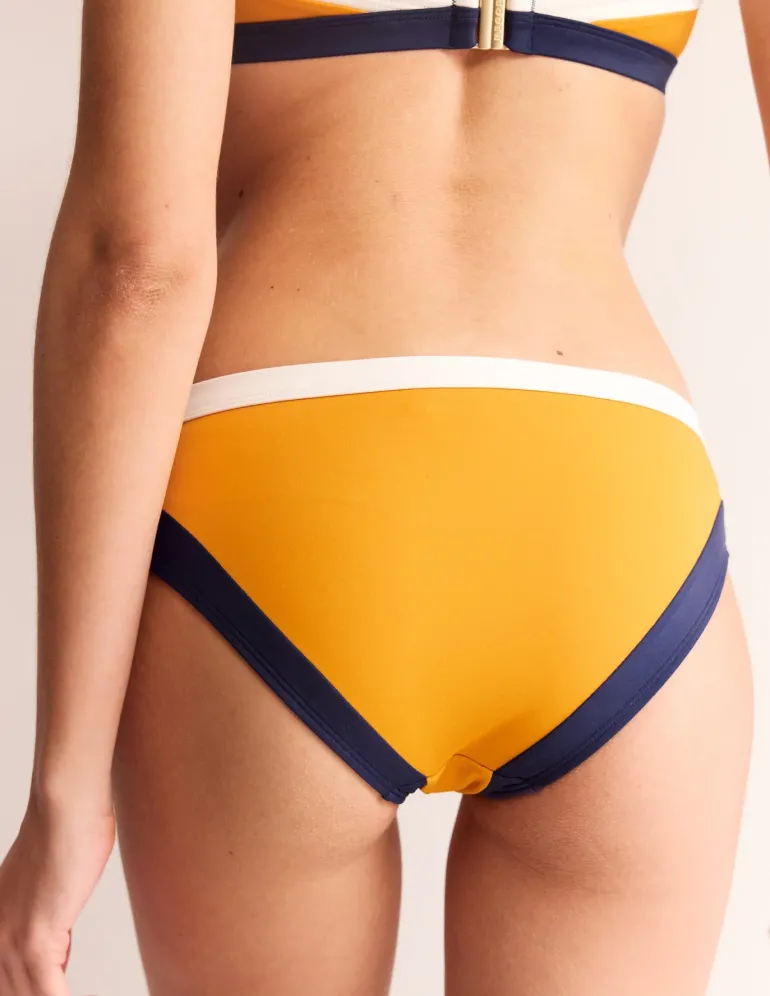 Santorini Bikini Bottoms-Saffron Yellow Colourblock-Boden New