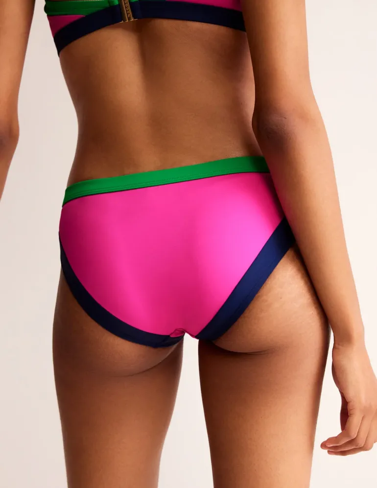 Santorini Bikini Bottoms-Super Pink Colourblock-Boden Best
