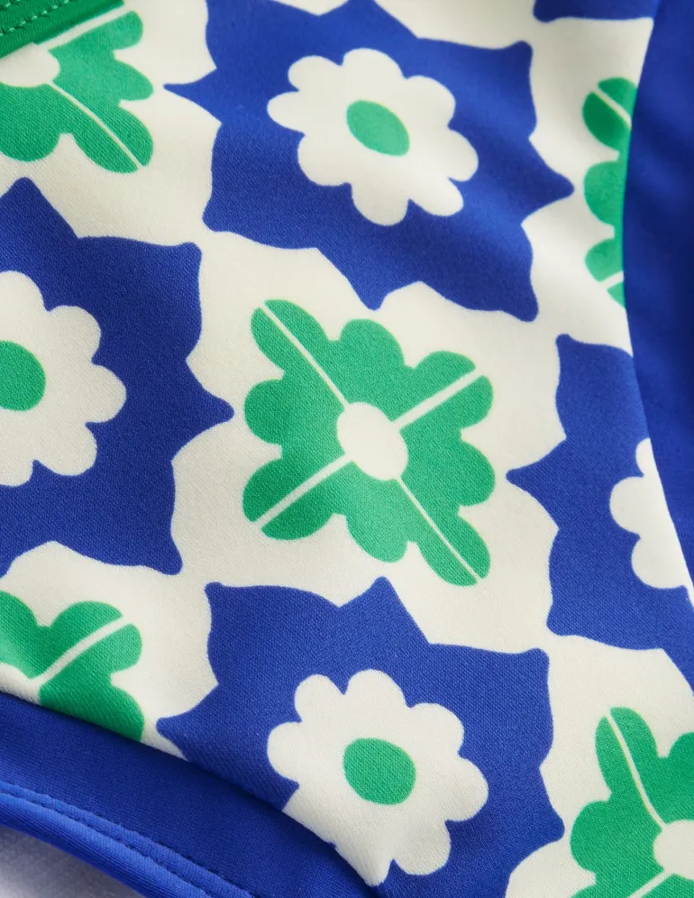 Santorini Bikini Bottoms-Surf The Web, Geometric Stamp-Boden Shop