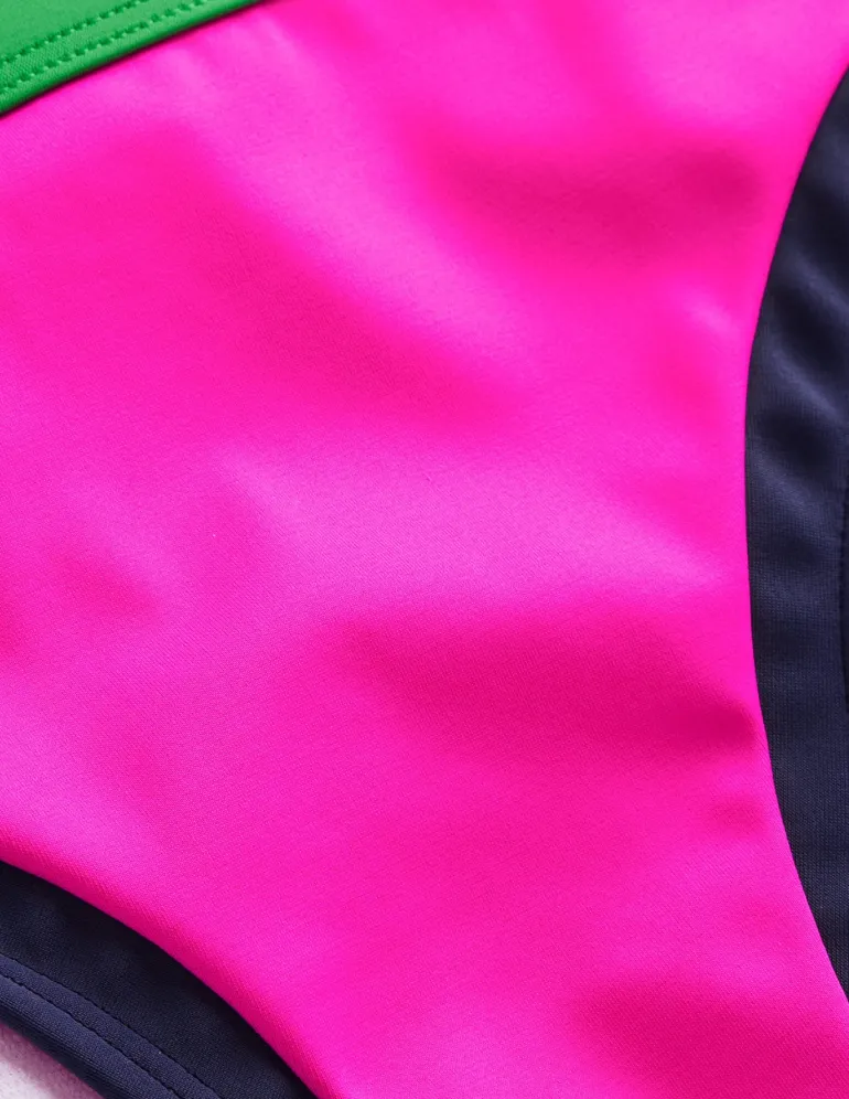 Santorini Bikini Bottoms-Super Pink Colourblock-Boden Best