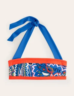 Santorini Bikini Top-Blue, Foliage Paisley-Boden Shop