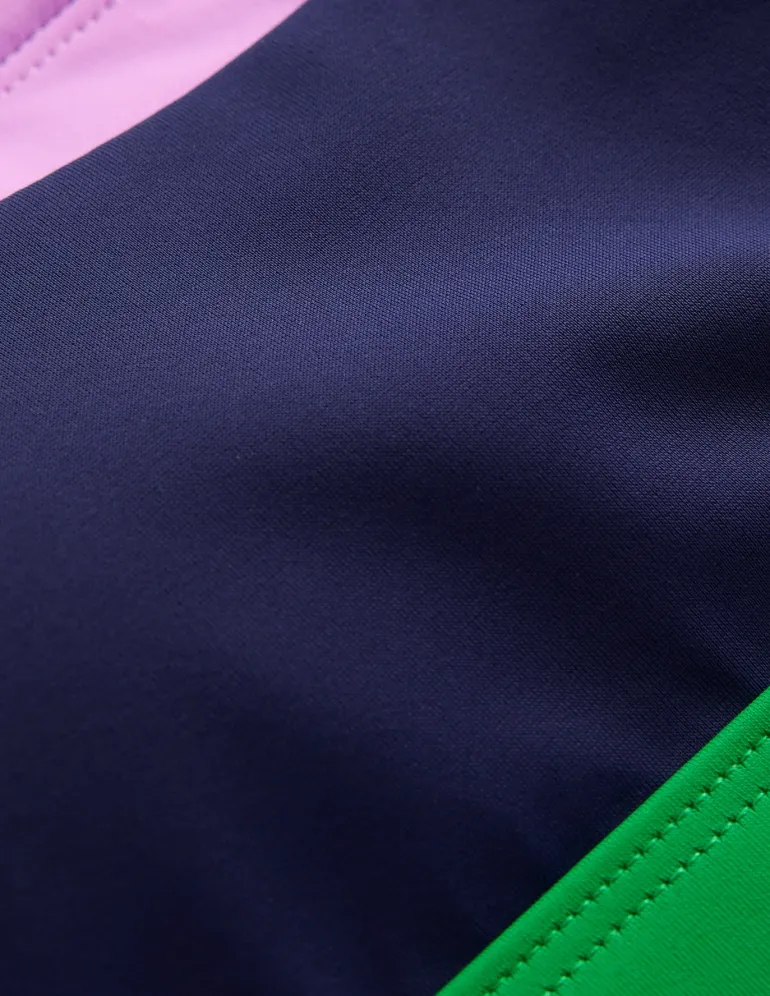 Santorini Bikini Top-Navy/ Green Colourblock-Boden Cheap