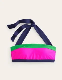 Santorini Bikini Top-Super Pink Colourblock-Boden Shop