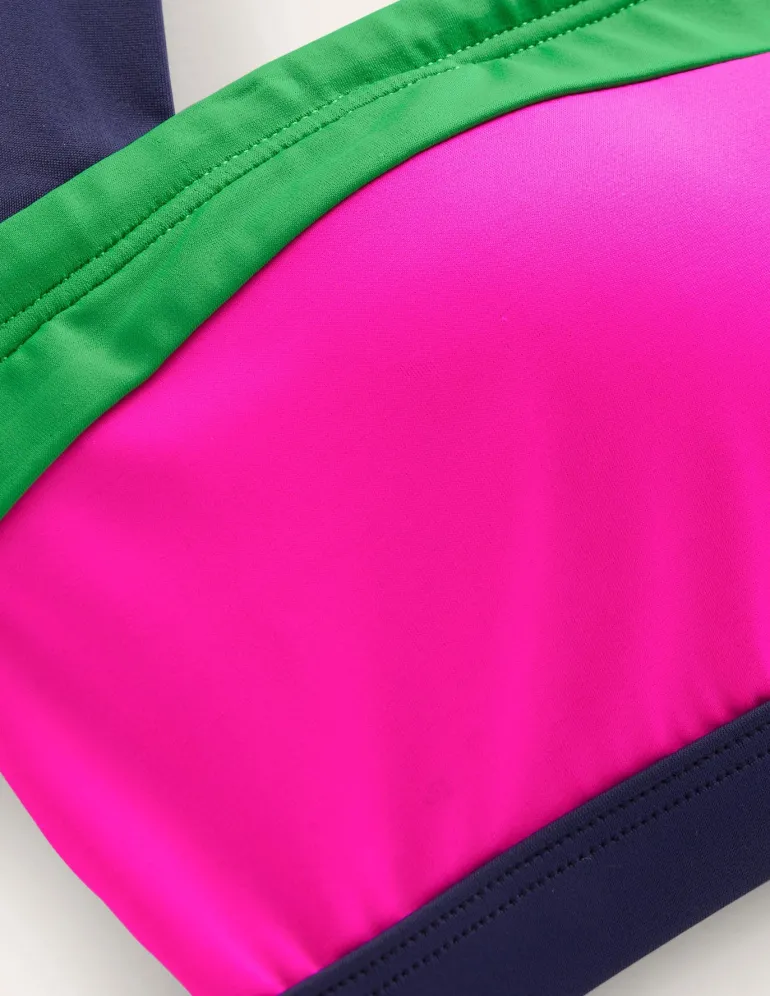 Santorini Bikini Top-Super Pink Colourblock-Boden Shop