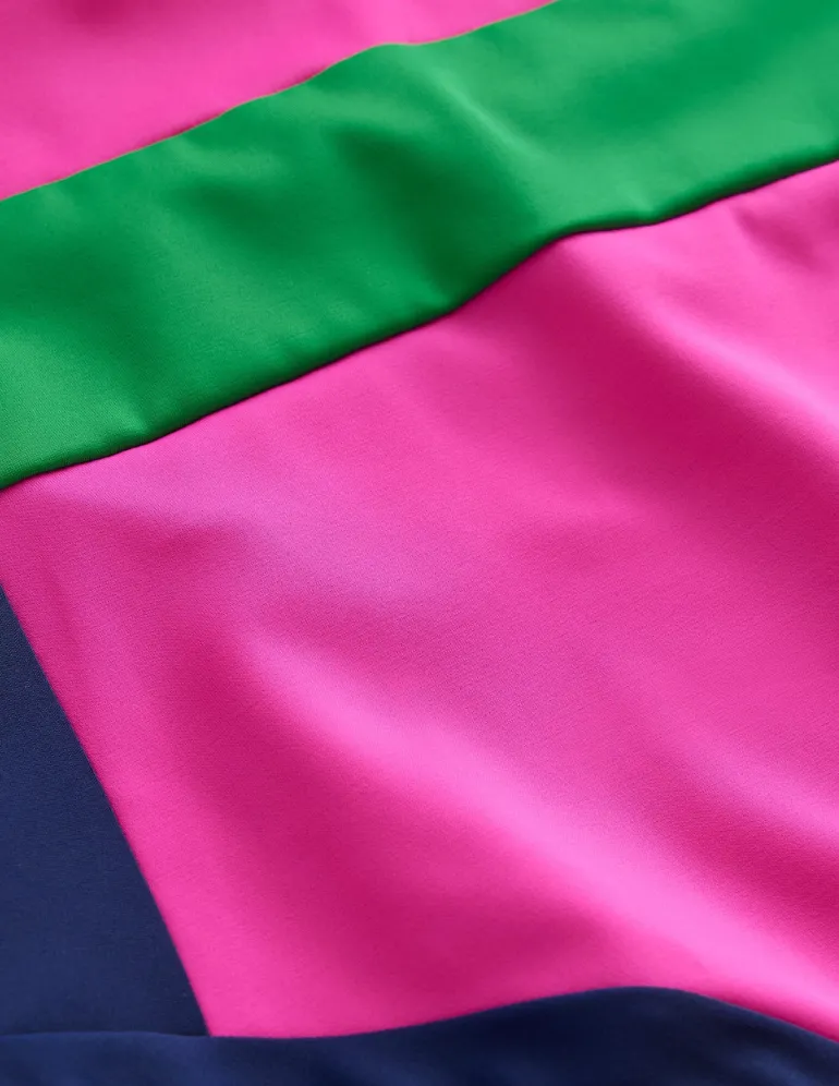 Santorini Halterneck Swimsuit-Super Pink Colourblock-Boden Clearance