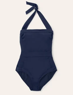 Santorini Halterneck Swimsuit-French Navy-Boden Online