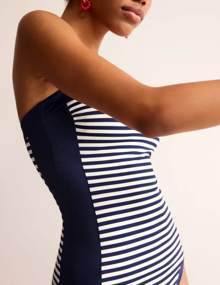 Santorini Tankini Top-French Navy, Ivory Stripe-Boden Online