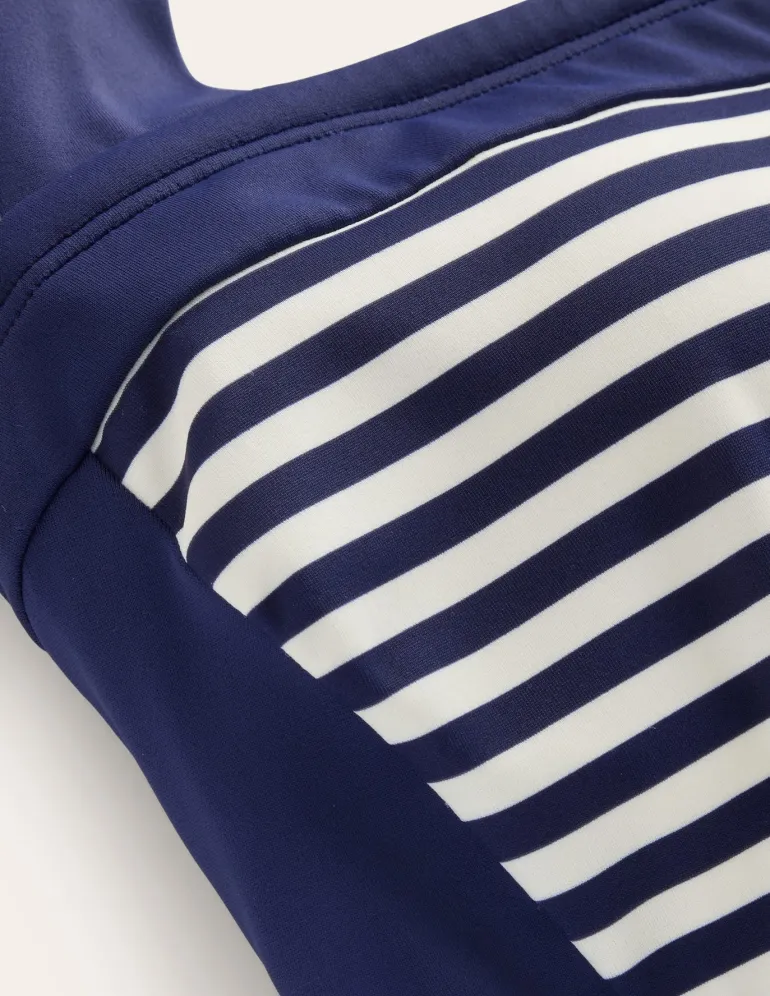 Santorini Tankini Top-French Navy, Ivory Stripe-Boden Online