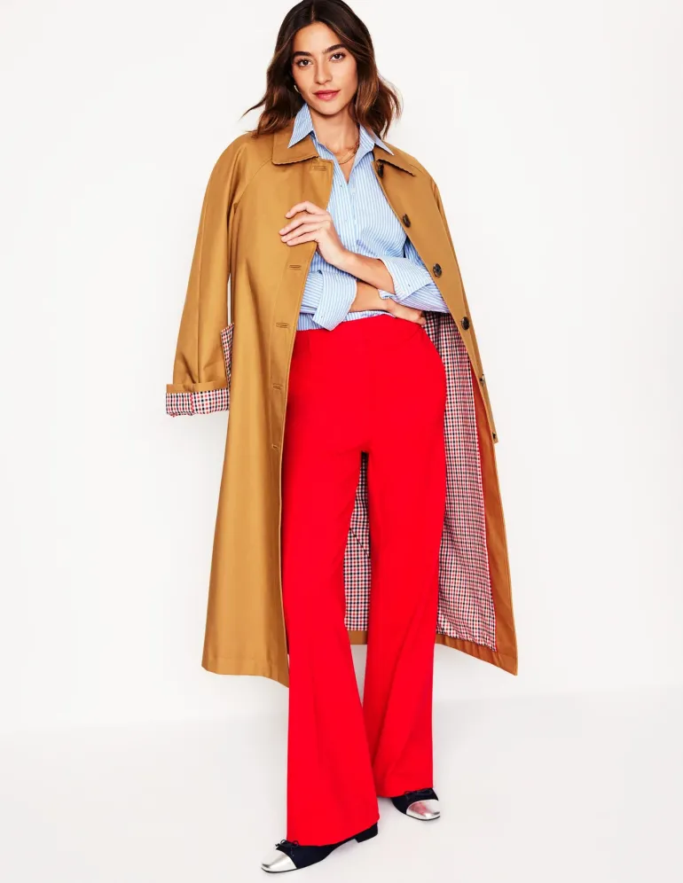 Saskia Stretch Cotton Shirt-Forget Me Not, Ivory Stripe-Boden Cheap