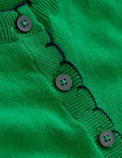 Scallop Henley Knitted Dress-Rich Emerald-Boden Cheap