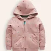 Shaggy-lined Hoodie-Provence Dusty Pink Multi Spot-Boden Outlet