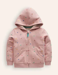 Shaggy-lined Hoodie-Provence Dusty Pink Multi Spot-Boden Outlet