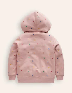 Shaggy-lined Hoodie-Provence Dusty Pink Multi Spot-Boden Outlet