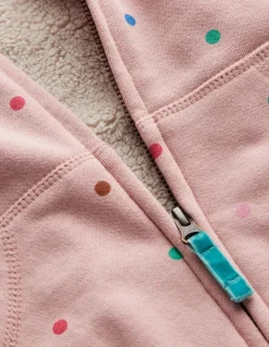 Shaggy-lined Hoodie-Provence Dusty Pink Multi Spot-Boden Outlet