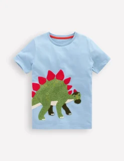 Short Sleeve Bouclé T-shirt-Glacier Blue Dino-Boden Cheap