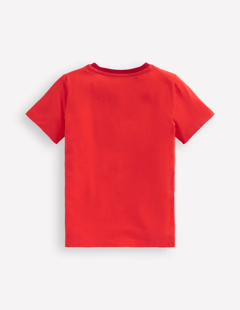 Short Sleeve Bouclé T-shirt-Jam Red Dragons-Boden Fashion