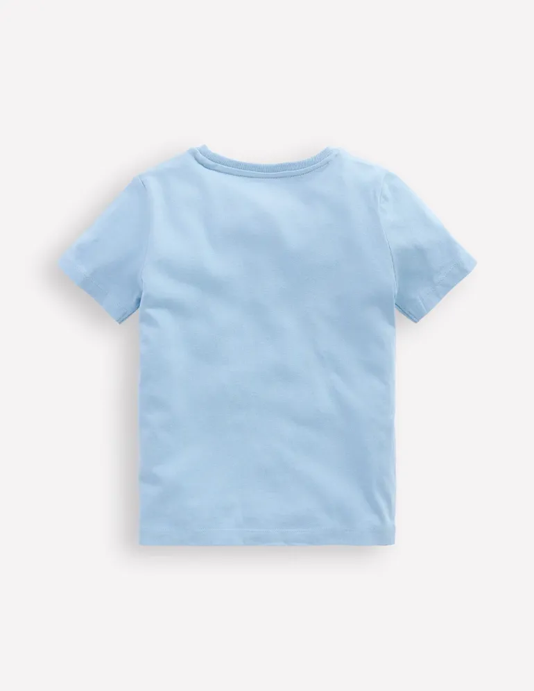 Short Sleeve Bouclé T-shirt-Glacier Blue Dino-Boden Cheap