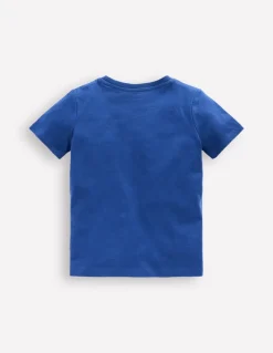 Short Sleeve Bouclé T-shirt-Starboard Blue Dogs-Boden Clearance