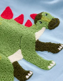Short Sleeve Bouclé T-shirt-Glacier Blue Dino-Boden Cheap