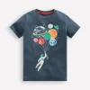 Short Sleeve GITD T-shirt-Robot Blue Spaceman Planets-Boden Shop