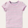 Short Sleeve Pointelle Top-Lilac Purple/Soft Ivory-Boden Shop