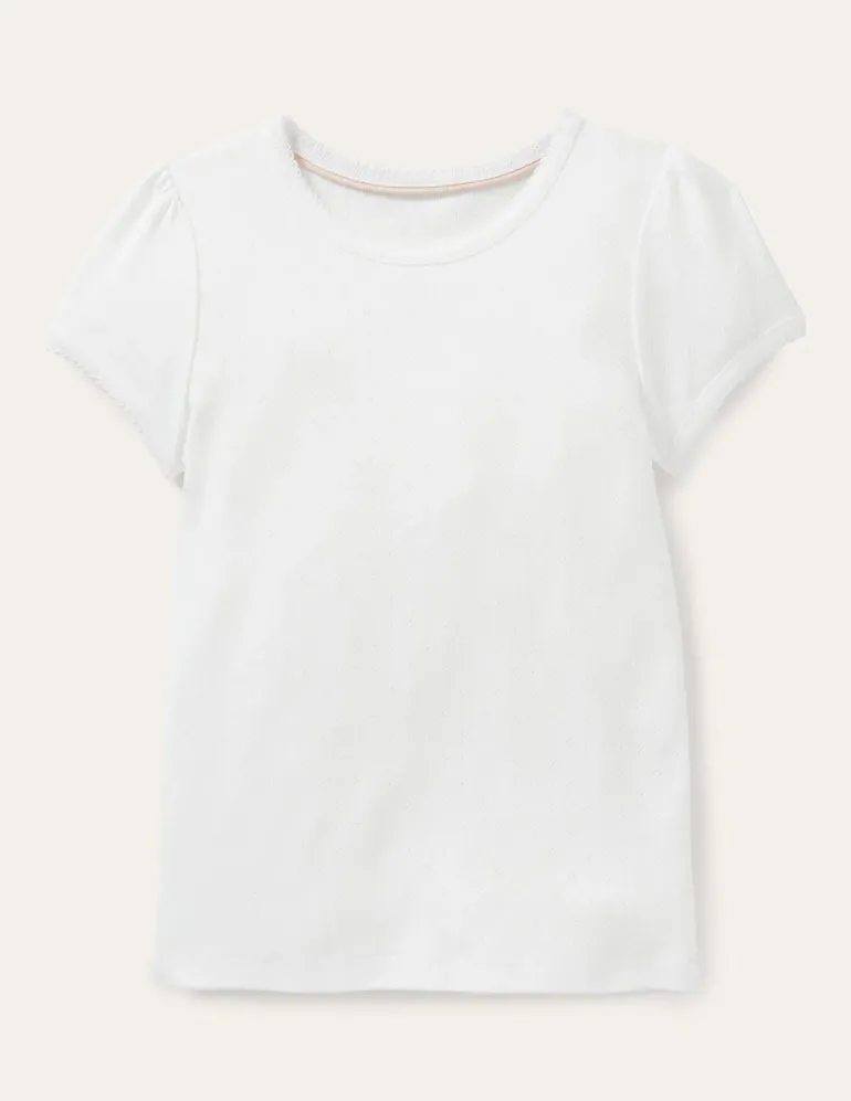Short Sleeve Pointelle Top--Boden Online