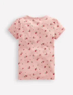 Short Sleeve Pointelle Top-Chalk Pink Rosebud-Boden Cheap