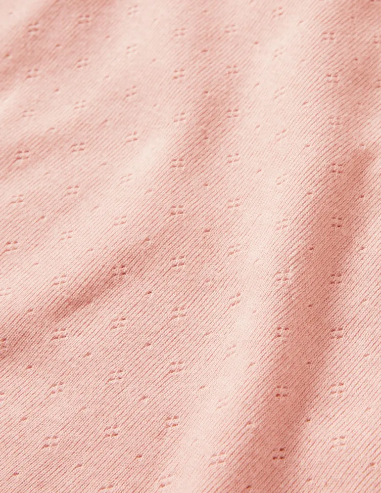 Short Sleeve Pointelle Top-Provence Dusty Pink-Boden Sale