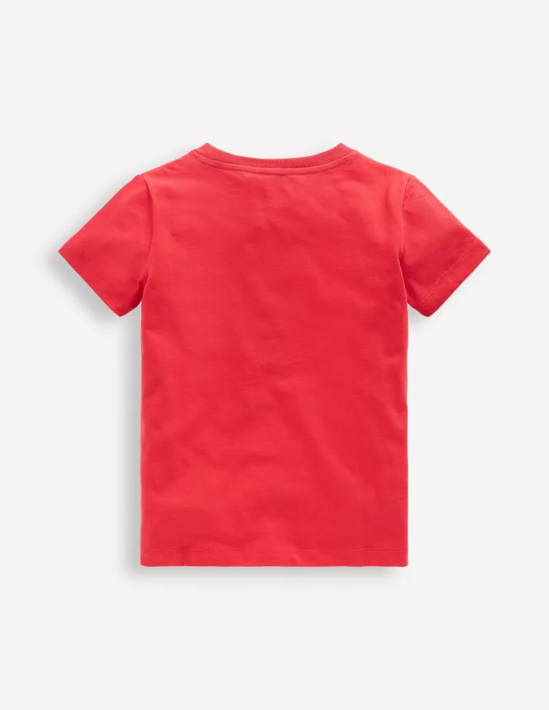 Short Sleeve Printed T-Shirt-Cherry Tomato Red Dogs-Boden Cheap