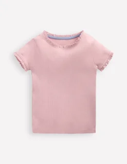 Short Sleeve Ribbed T-Shirt-French Pink-Boden Cheap