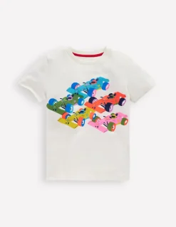 Short Sleeve Riso T-Shirt-Soft Ivory Race Cars-Boden Sale