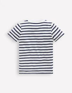 Short Sleeve Riso T-Shirt-Starboard Blue/ Ivory Space-Boden Online