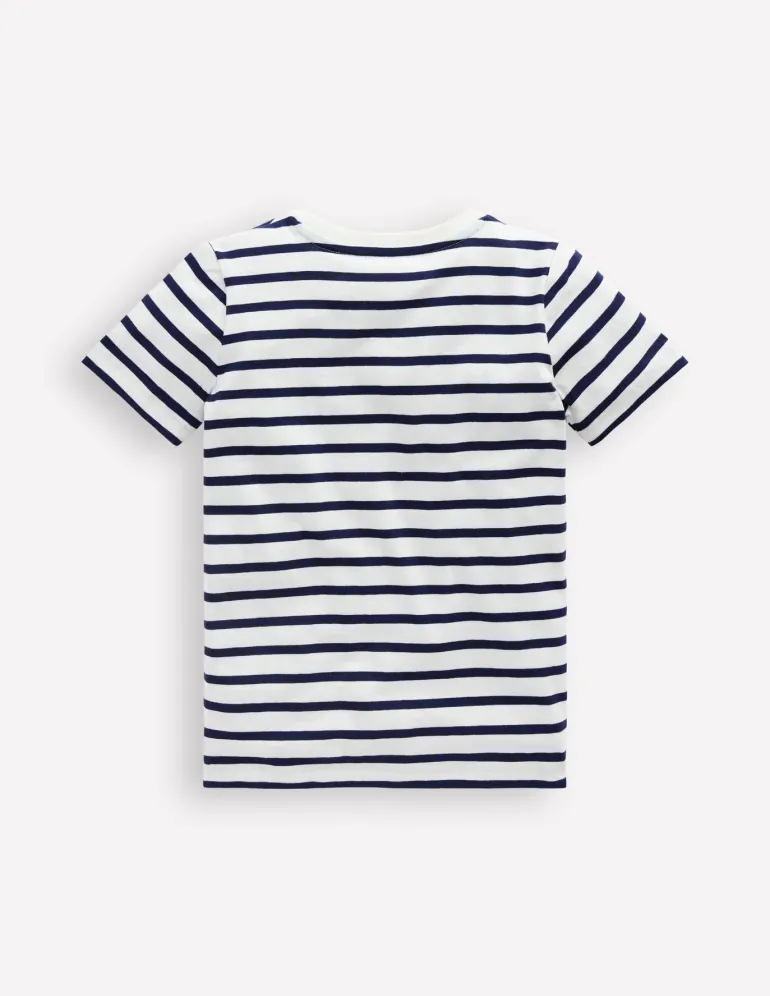 Short Sleeve Riso T-Shirt-Starboard Blue/ Ivory Space-Boden Online
