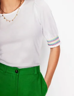 Short Sleeve Smocked Cuff Top--Boden Cheap