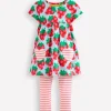 Short-sleeved print tunic set-Misty Blue Strawberry-Boden Best