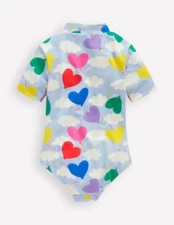 Short-sleeved Swimsuit-Misty Blue Balloon Sky-Boden Sale