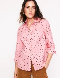 Sienna Cotton Shirt-Almond Pink, Sparse Spot-Boden Clearance