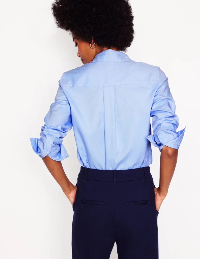 Sienna Cotton Shirt-Blue Oxford-Boden Best Sale