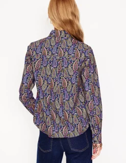 Sienna Cotton Shirt-Dawn Blue, Illustrated Paisley-Boden Clearance