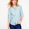 Sienna Cotton Shirt-Duck Egg Blue Stripe-Boden Outlet