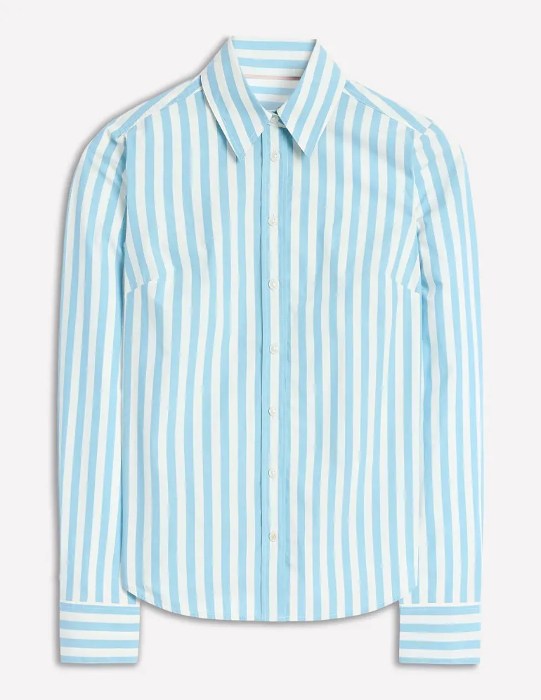 Sienna Cotton Shirt-Duck Egg Blue Stripe-Boden Outlet