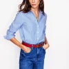 Sienna Cotton Shirt-Fine Blue Stripe-Boden Store