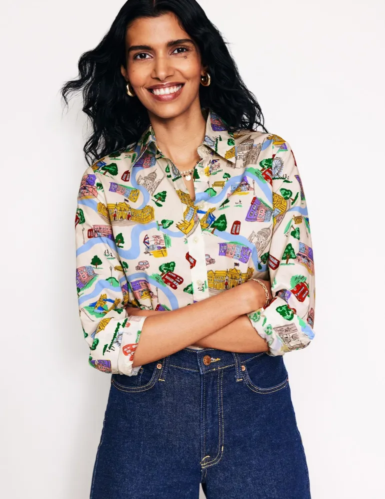 Sienna Cotton Shirt-Ivory, London Town-Boden Online