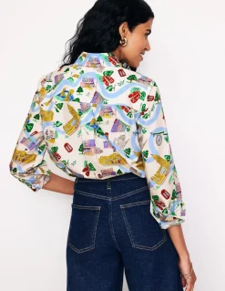 Sienna Cotton Shirt-Ivory, London Town-Boden Online
