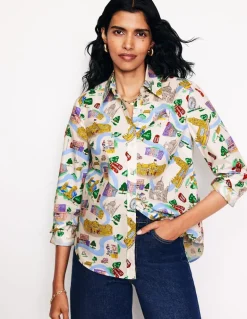 Sienna Cotton Shirt-Ivory, London Town-Boden Online