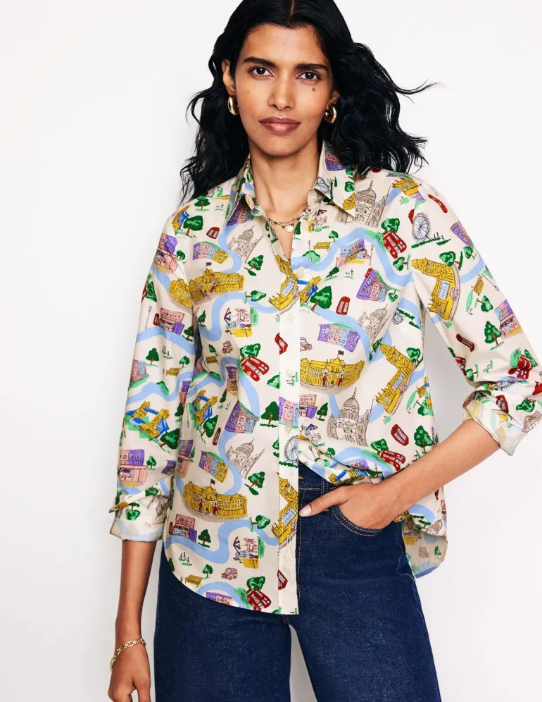 Sienna Cotton Shirt-Ivory, London Town-Boden Online