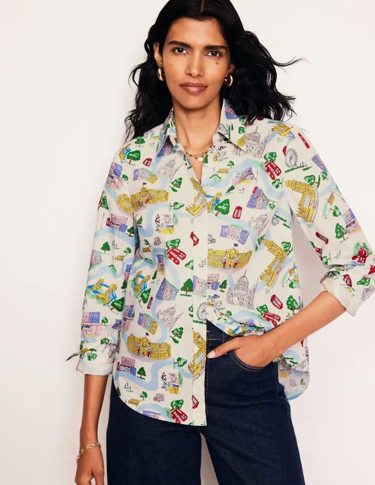 Sienna Cotton Shirt-Ivory, London Town-Boden Online
