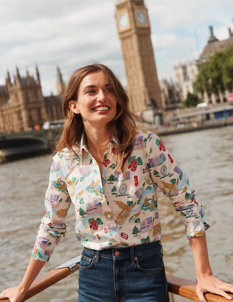 Sienna Cotton Shirt-Ivory, London Town-Boden Online